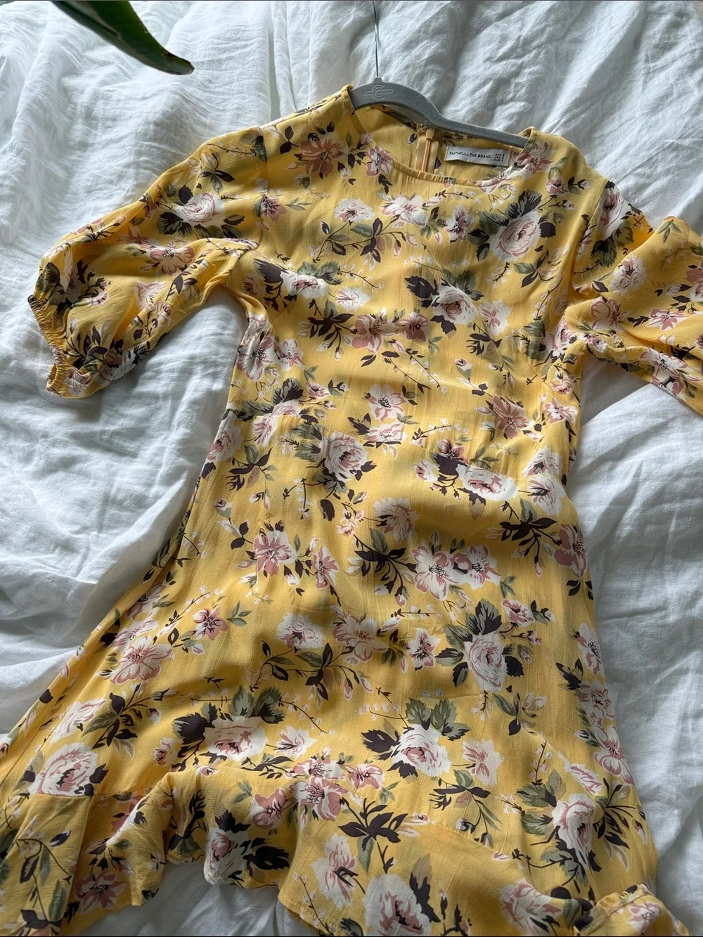Faithfull the Brand Yellow Floral Jasmine Dress Size 4 - Picture 3 of 8